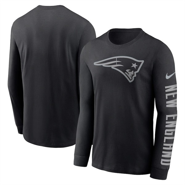 Men's New England Patriots Black Long Sleeve T-Shirt
